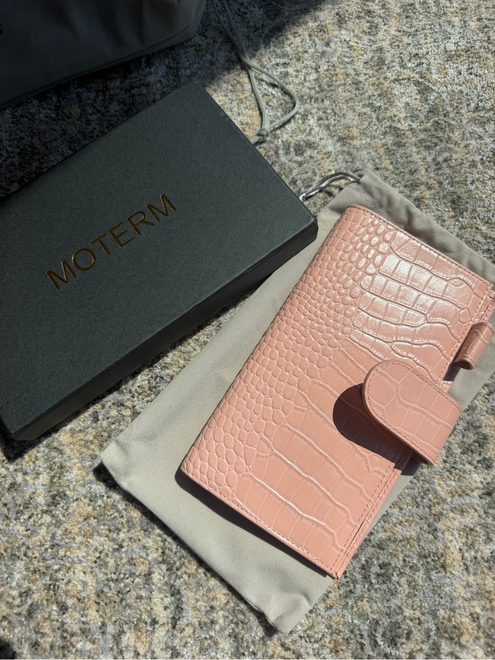 MOTERM Croc-Embossed Pink hobonichi cover